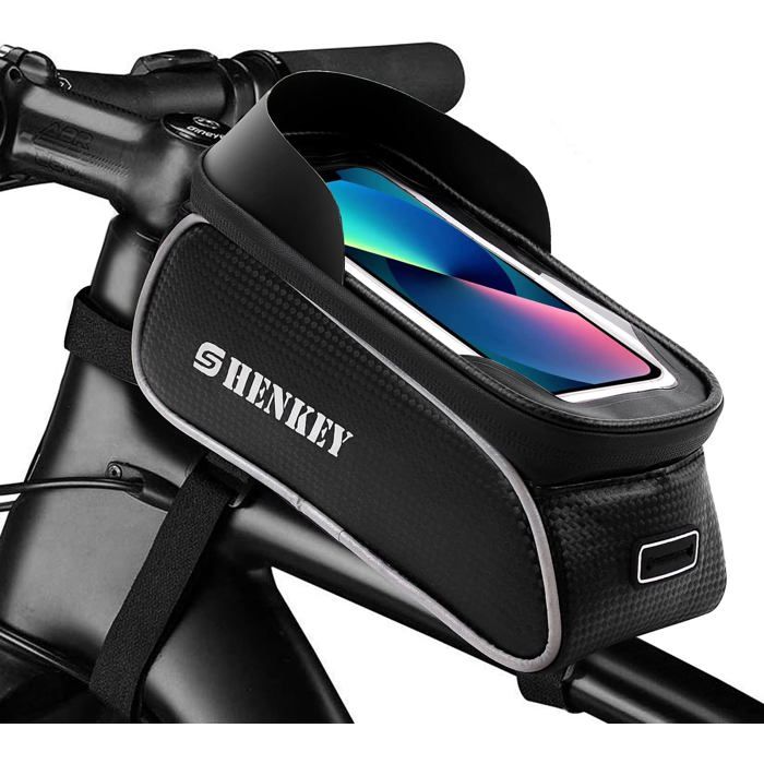 Sacoche Vélo Étanche Avec Écran Tactile TPU – Pochette Guidon/Cadre 6.8" + Housse Pluie, Ultra Résistante Pour VTT Route Cyclisme