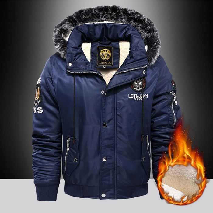 Doudoune Homme Hiver - Doudoune Chaud avec Capuche Amovible - Vest Ski Patinage - Bleu