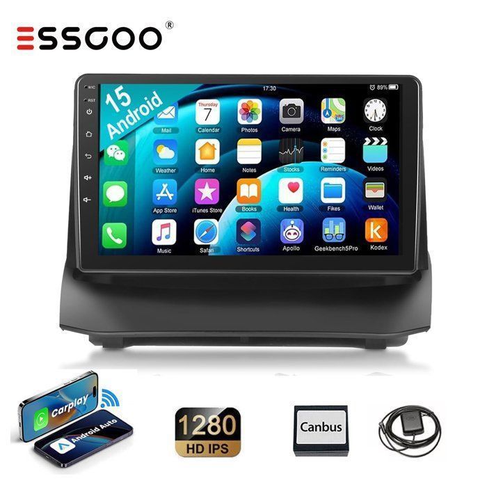 ESSGOO 2Go+32Go 9 pouces 2 DIN Android stéréo autoradio GPS Navi lecteur multimédia pour Ford Ford Fiesta MK6 2008-2016 RDS BT WIFI