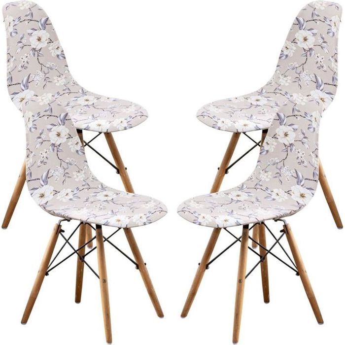 NEWRGY 4Pcs Housse de Chaise Scandinaves Extensible Housse de Chaise de Salle à Manger rétro