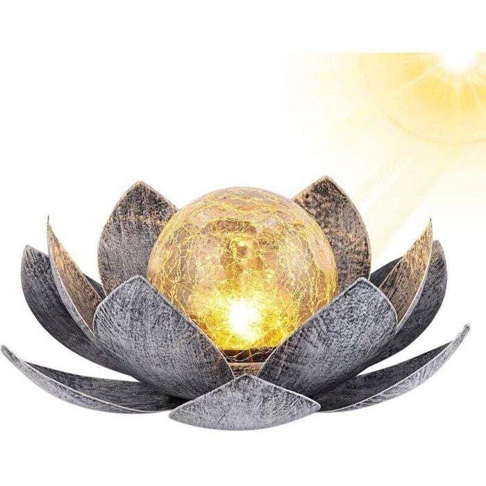 Lampe LED flottante en forme de fleur de lotus pour étang luminaire décoratif dextérieur idéal pour une piscine un jardin ou un