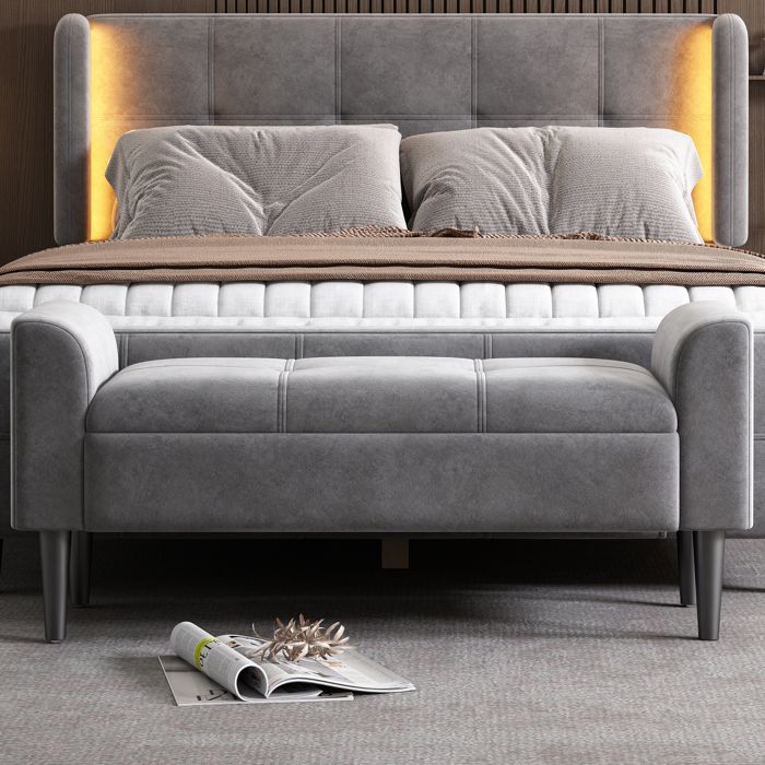 Banc rembourré avec accoudoirs banc de lit banc de lit banc de chambre banc de piano banc de salle à manger avec motif