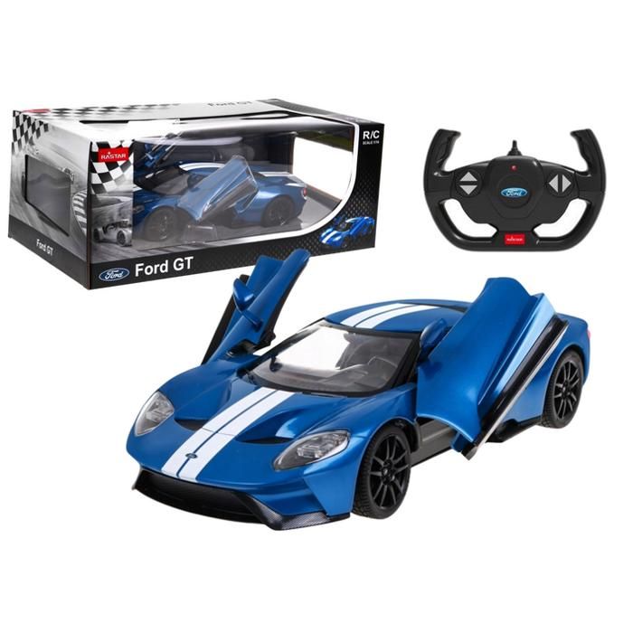 Voiture télécommandée - RASTAR - Ford GT - Bleu - Échelle 1:14 - Portes ouvrantes