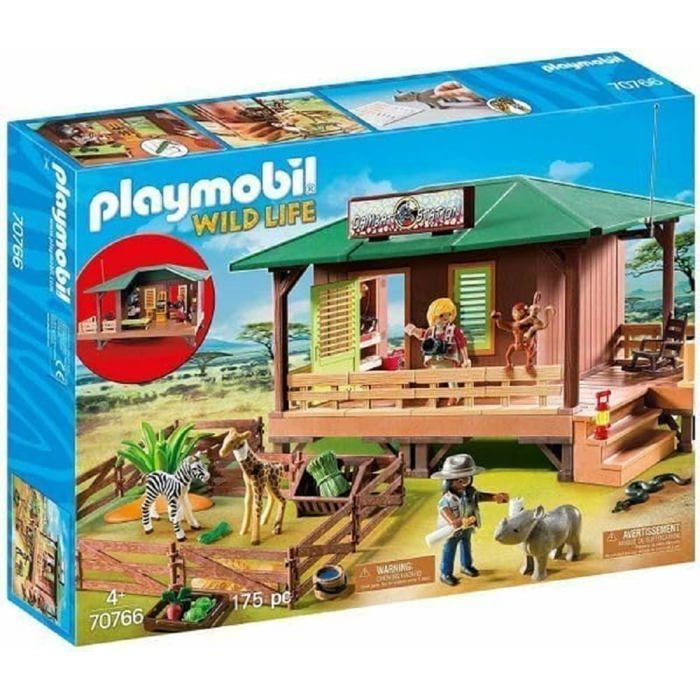 Univers miniature - PLAYMOBIL - 70766 - Centre de soins animaux de la savane - 69 pièces - Accessoires inclus