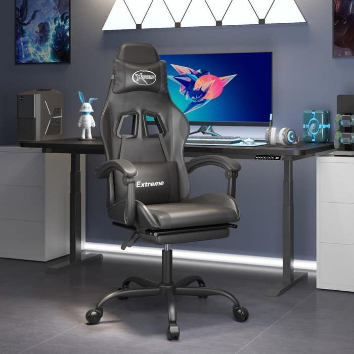 Promo 2026Chaise de jeu 575x595x(121-131) cm - Fauteuil ergonomique inclinable avec repose-pied Noir Similicuir 3367 Promo 2026Chaise de jeu 575x595x(121-131) cm - Fauteuil ergonomique inclinable avec repose-pied Noir Similicuir 3367