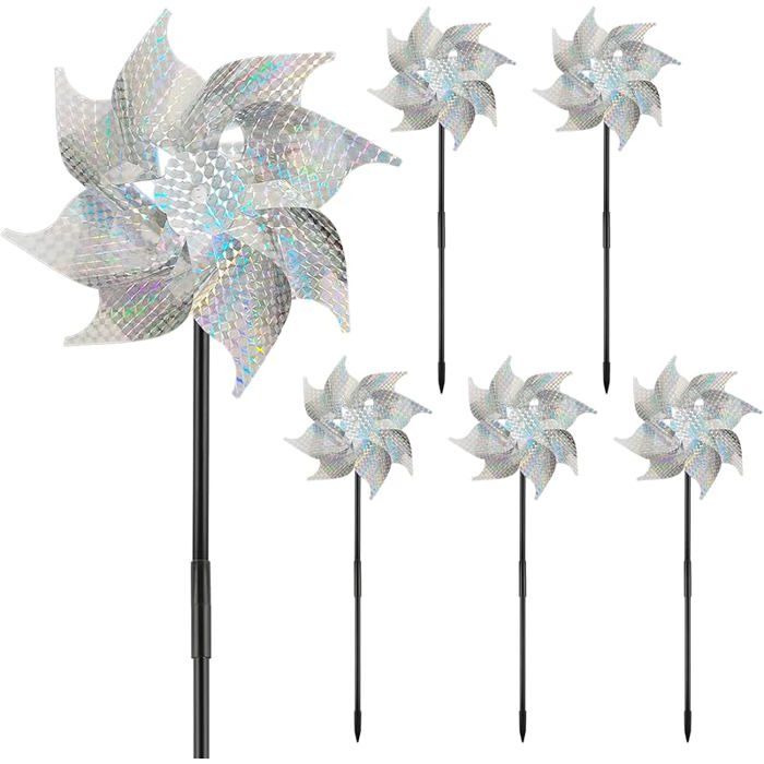 6 Pieces Reflective Windmill Anti-Bird Reflective Windmill Outdoor ...