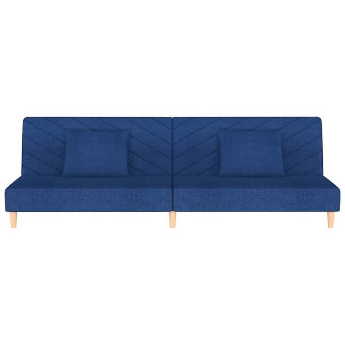 Canapé-lit convertible 2 places - SOLOMOON - Bleu - 200x84 5x69 cm - 200x100x32 cm en mode lit - Tissu polyester