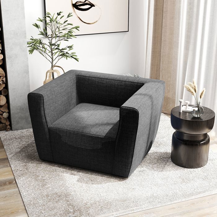Canapé Gonflable COSTWAY Housse Amovible et Lavable pour Salon Camping 104 x 81 x 67 cm (L x l x H) Pompe Non Inclus Gris