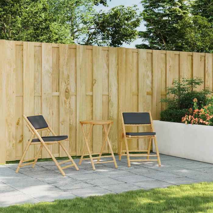 （SOLDES Dété）TABLE 2/4 PERSONNES - Table de jardin - SHIELD - Table cuisine - pliable Ø55x75cm bambou 7331265