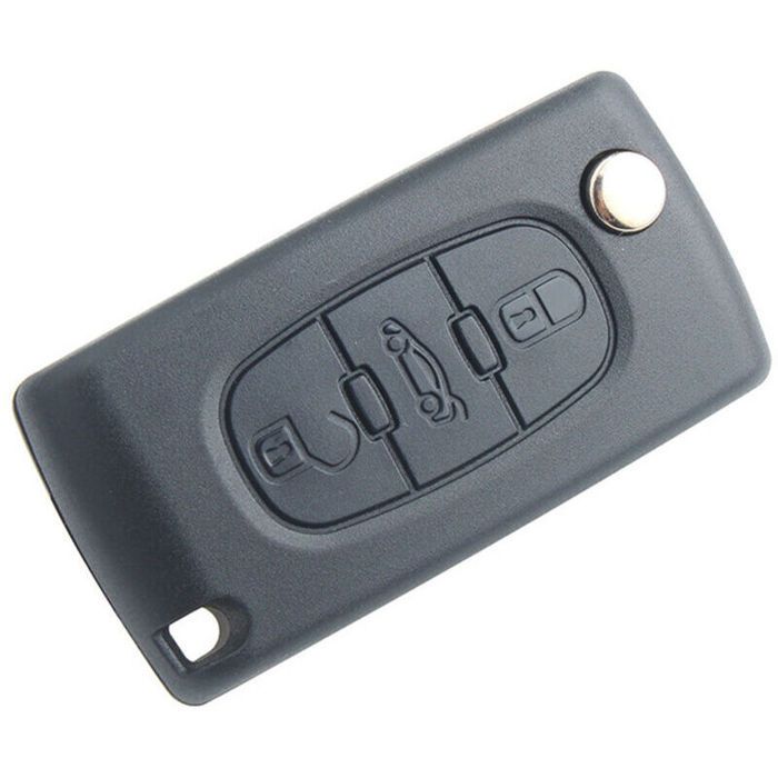 Boîtier de clé pliante - PZCC - 2 boutons - Compatible Peugeot 207 307 308 407 408 3008 5008