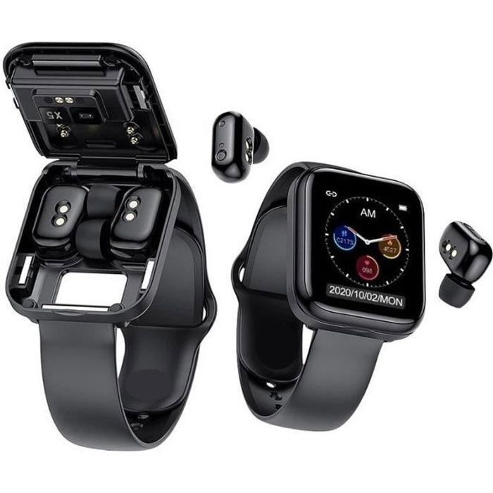 Montre connectée Bluetooth - AProsp - T1 - étanche avec écouteurs pour hommes et femmes - Noir Montre connectée Bluetooth - AProsp - T1 - étanche avec écouteurs pour hommes et femmes - Noir