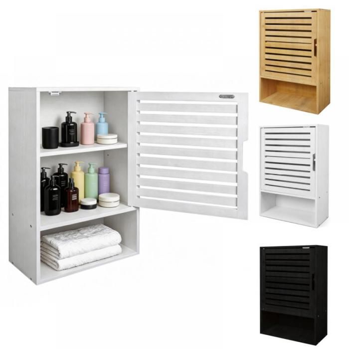 PEACHES Rangement multicouche gain de place parfait pour salle de bain 20*40*60cm Blanc