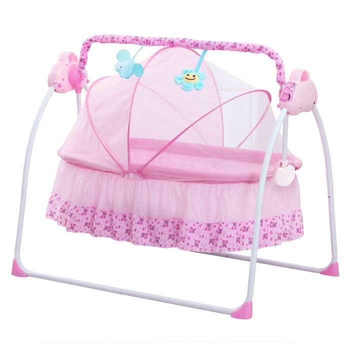 Bébé électrique - WONSEE - berceau lit bébé portable pliable en métal balançoire chaise berçante panier de couchage avec moustiqua