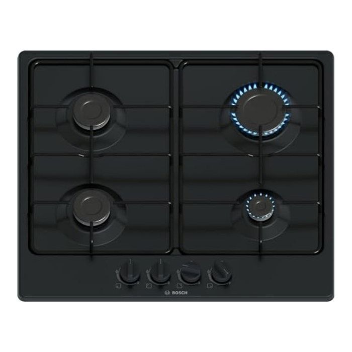 Cuisinière à gaz BOSCH PGP6B6K80 Serie 4 4 feux Surface acier émaillé Grilles en acier émaillé