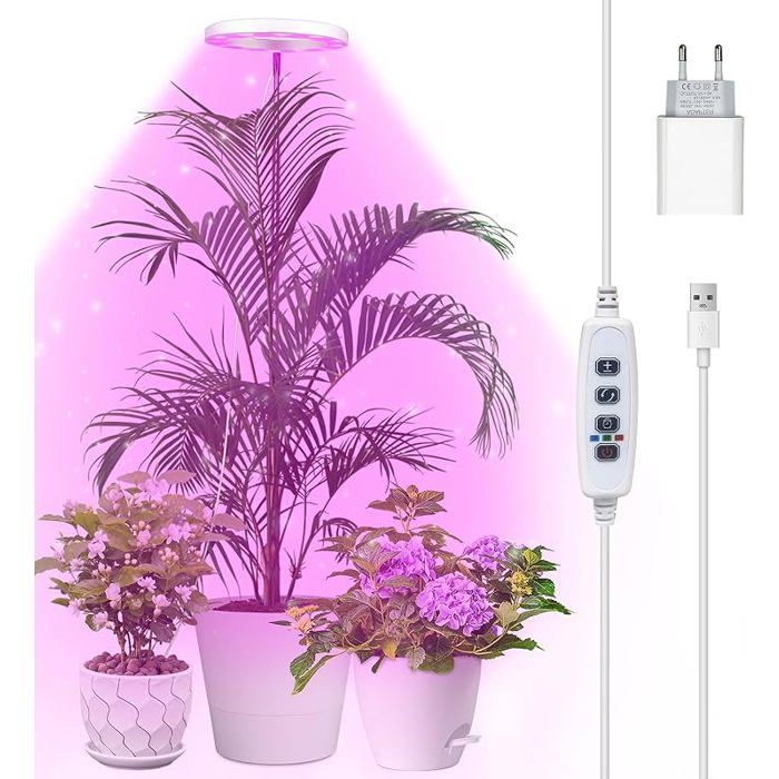 Lampe LED à spectre complet pour plantes d intérieur 155 cm hauteur réglable avec 72 LED 3 Grand Blanc - 1 pièce