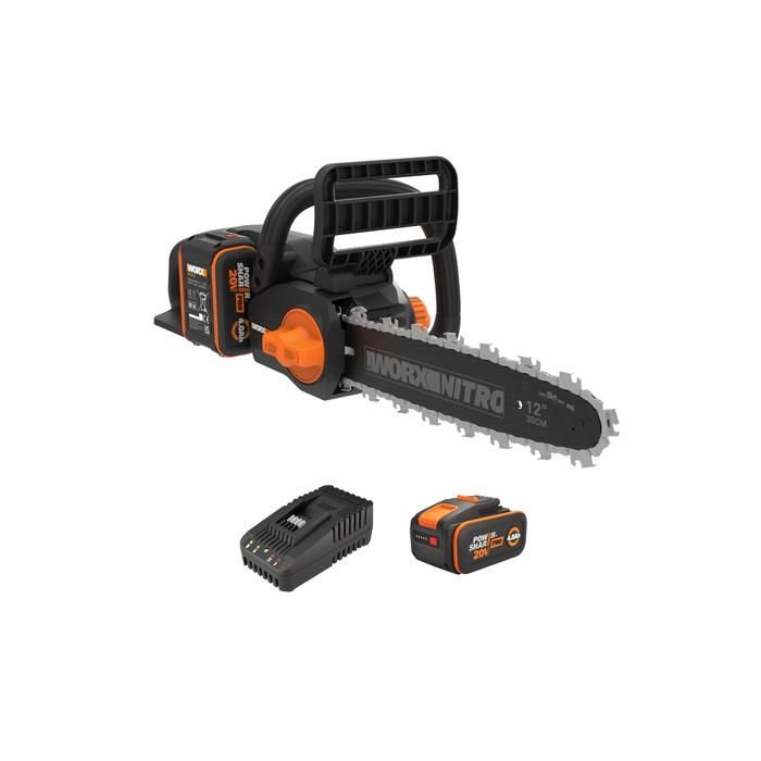 Tronçonneuse 20V WORX WG350E guide 30 cm vitesse 10 / lubrification et tension automatiques 1 batterie 4Ah + chargeur - vue 2
