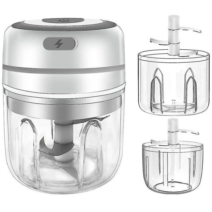 Hachoir à ail électrique mini hachoir à ail robot culinaire portable sans fil pilon à ail petit hachoir à aliments - blanc
