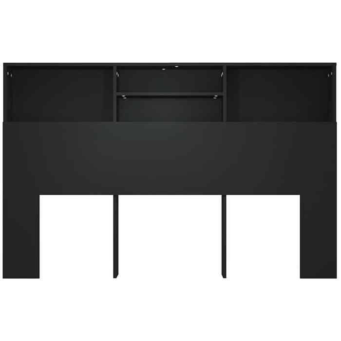 Armoire de tête de lit Noir 160x19x103 5 cm_2 ans garantie_62934