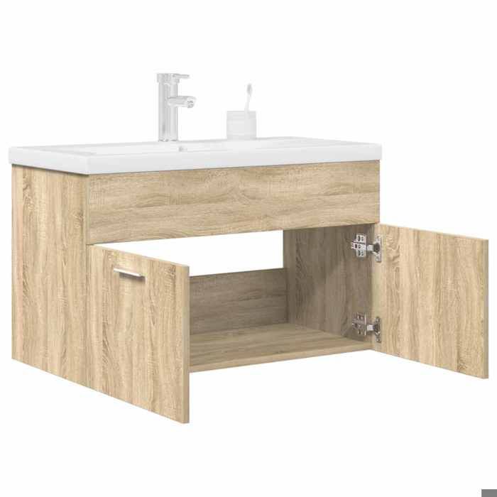 Cabinet dévier 1 pc armoire de rangement et vasque et robinet intégré s 80x38.5x46 cm D3101