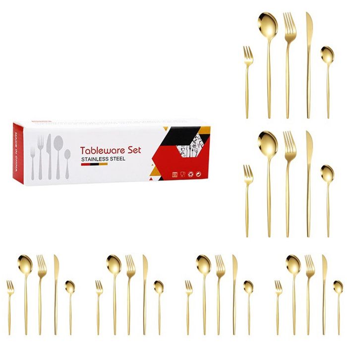 Ménagère 30 pièces en acier inoxydable ensemble de couverts pour 6 personnes couverts - Lazozo - poli miroir vaisselle occidental