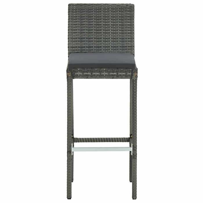 Magnifique Tabourets de bar de jardin et coussins - 2 pcs - résine tressée - design polyvalent - pour maison - Gris 11.4 kg 2026_892