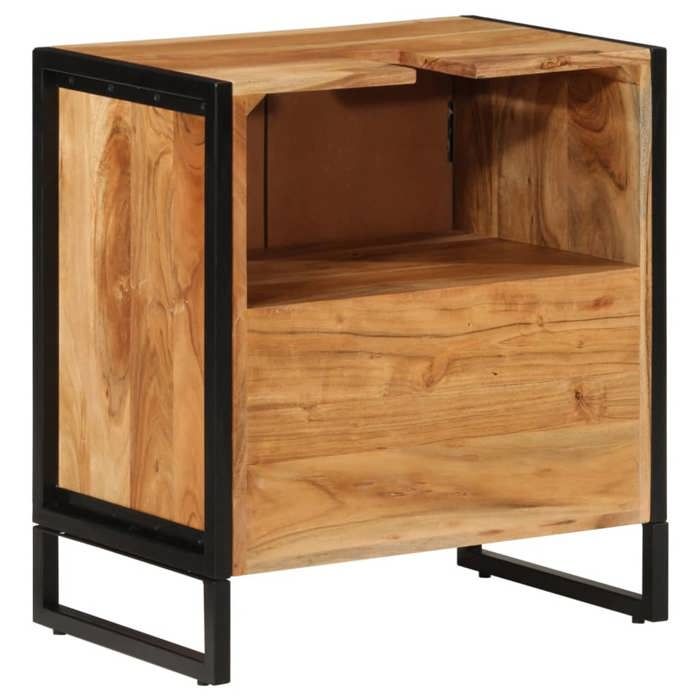 Armoire de salle de bain - Meuble wc - bois massif dacacia et fer SSS1774