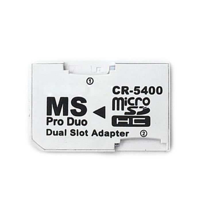 Double Adaptateur CR-5400 carte mémoire micro SD vers Memory Stick