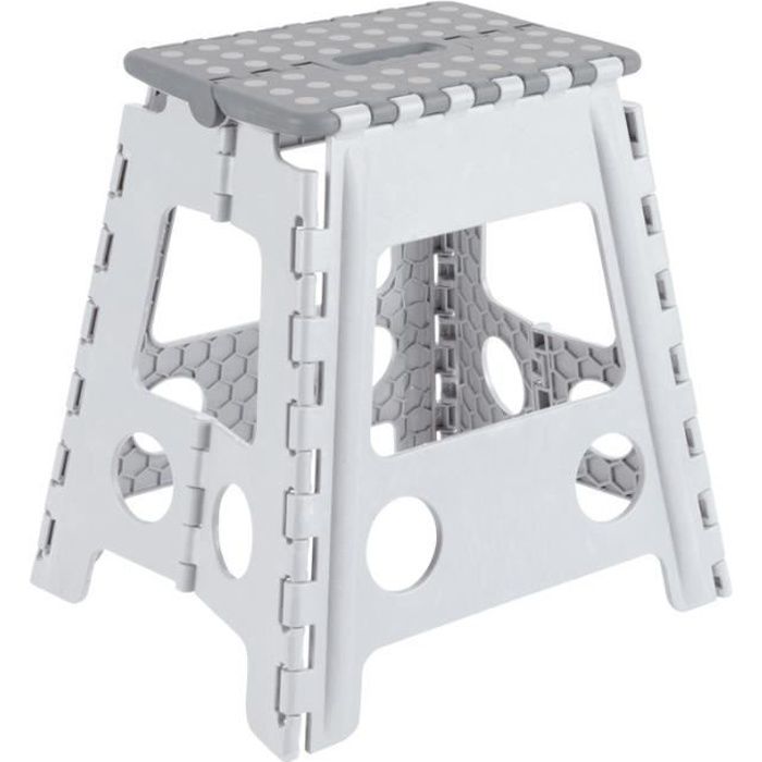 Arregui TB-039-GB Tabouret Pliant Multiusage Marchepied 39 cm de hauteur blanc
