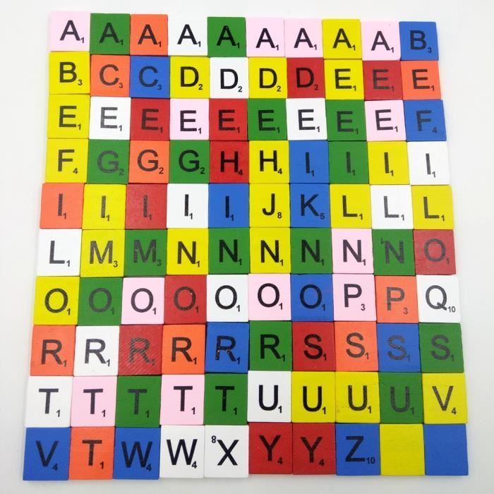 Noir Lettres Mdf en bois génériques de Scrabble Alphabet A à Z 