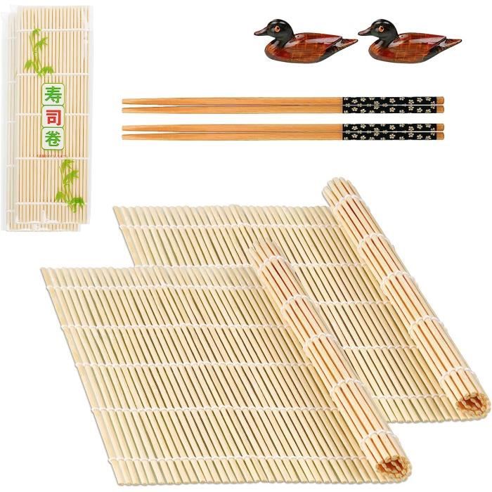 Plateau à Sushi en Bambou, Bamboo Mat Sushi Natte Sushi en Bambou Lavable  Fabrication Réutilisable, 6 in 1 DIY Kit Sushi avec [369] - Cdiscount Maison