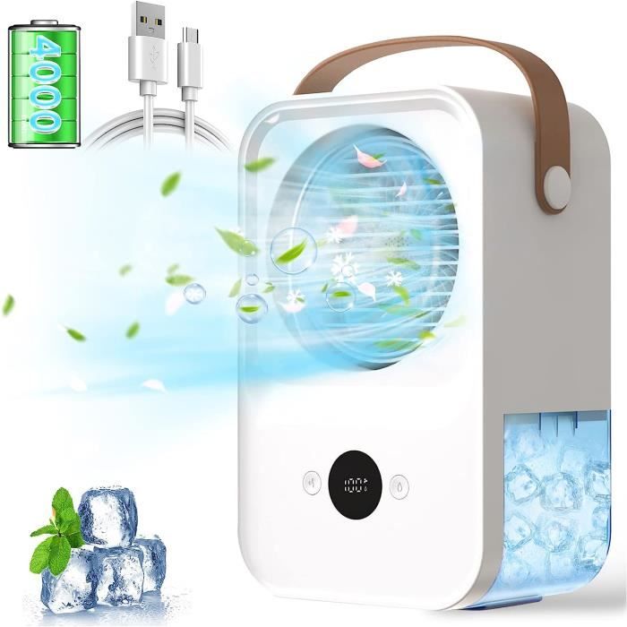 Climatiseur Mobile Portable 4 En 1 Mini - Refroidisseur D'air USB, Ventilateur, Humidificateur, Purificateur