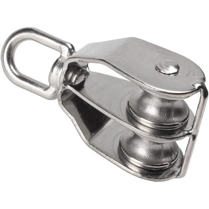 M15 Double Poulie Bloc Chaîne Roue De Traction Acier Inoxydable Robuste