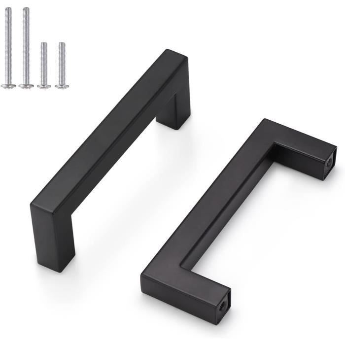 Emuca Lot De 5 Poignées Pour Meubles Xirivella, L160mm, Entraxe 128mm Aluminium Anodise Noir 87795503
