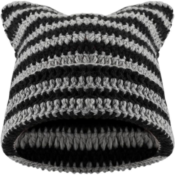Bonnet Oreille De Chat, Y2K Crochet Bonnet Chat Mignon Crochet