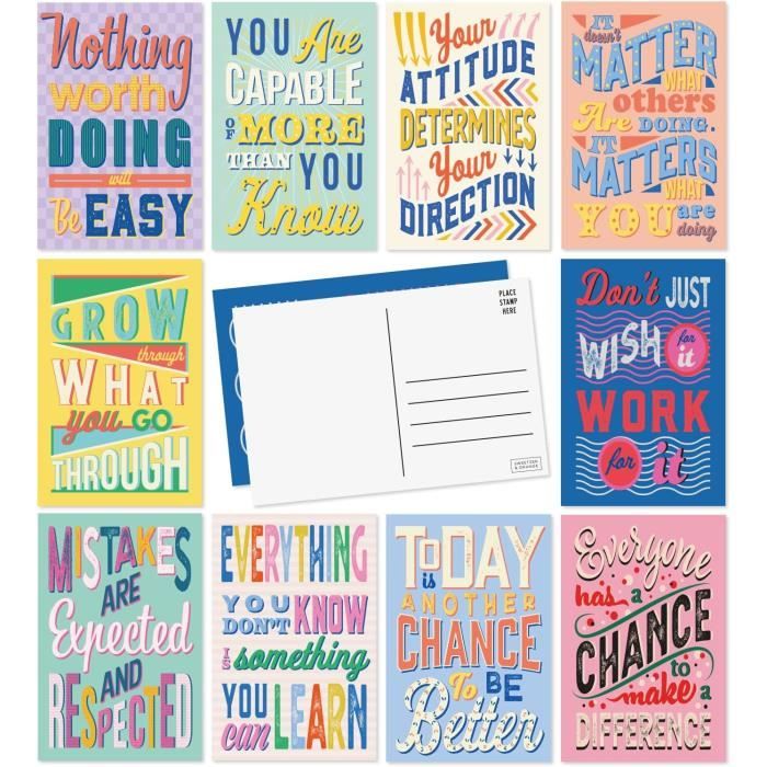 Lot De 60 Cartes Postales De Motivation Pour Enfants Et Adultes ...