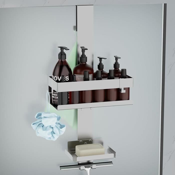 Ulable Porte-Savon Céramique Acier Inoxydable SUS304 Double Couche - Auto-Drainant Noir Pour Salle De Bain