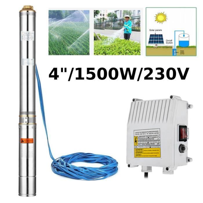 4 Pouces Pompe Pour Puit Profond 230v 1500w Pompe à Eau Submersible De Puits Profond De Pompe Avec 30m Cable