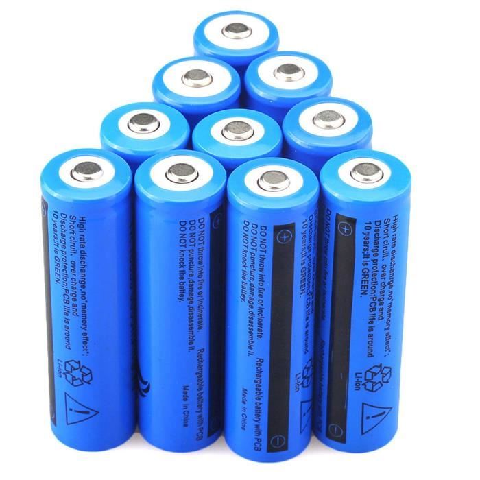 Batterie rechargeable 18650 de Li-ion de 10PCS 3.7V 5000mAH pour la torche  de lampe-torche - Cdiscount Auto
