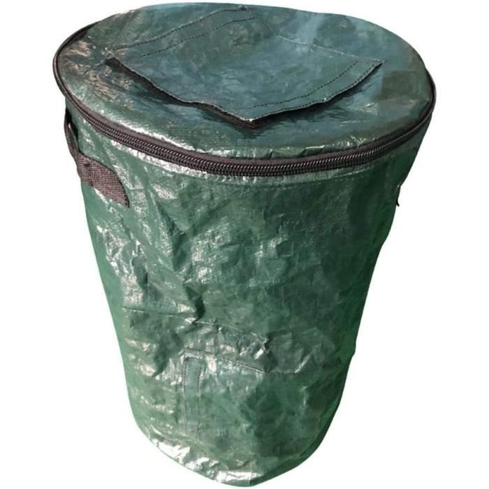 Sac De Compost 100 Litres Pliable Avec Couvercle - Pour Déchets De Jardin Et Cuisine - Facile à Installer