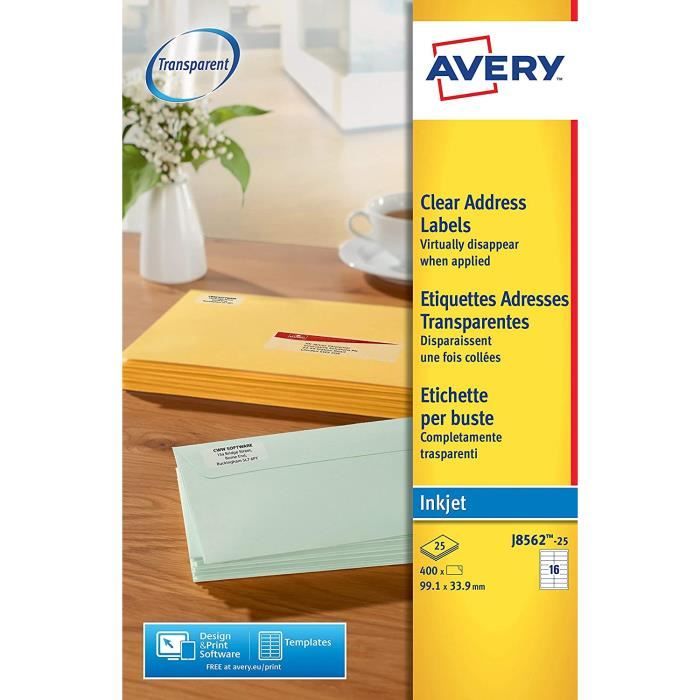 AVERY Pochette de 2100 étiquettes adhésives blanches laser 63,5x38,1mm pas cher | Office DEPOT