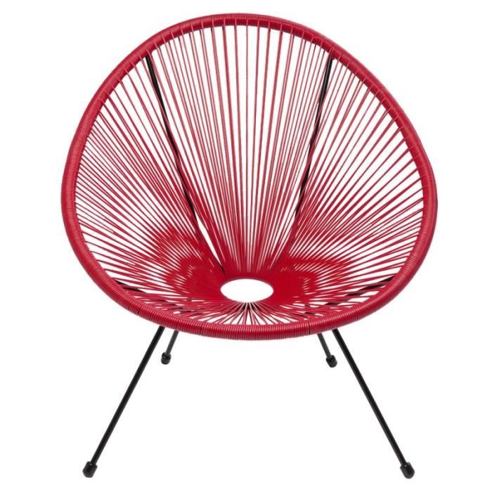 fauteuil de jardin acapulco rouge - kare - relaxation - adulte - montage: a monter soi-même