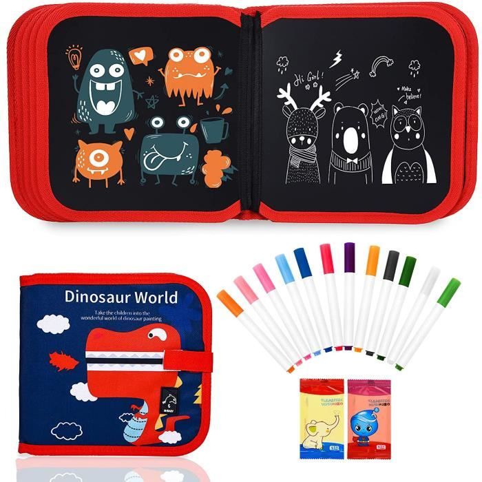 CAHIER DE DESSIN effaçable pour enfants avec pochette dinosaure 🦕 EUR CAHIER DE DESSIN effaçable pour enfants avec pochette dinosaure 🦕 EUR