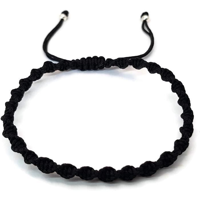 Lot De 3 Bracelets Cordon Noir Hamsa - Kabbale - Bijoux Porte-bonheur