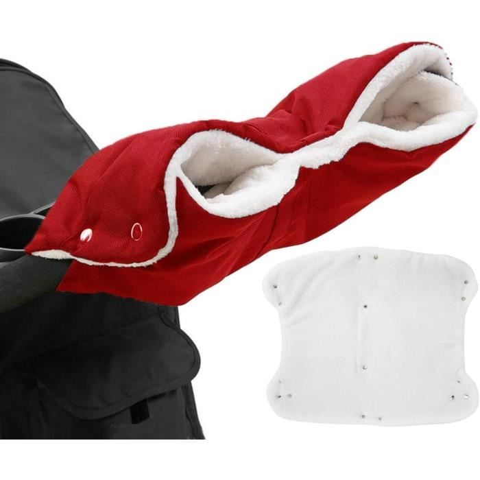 Gants De Poussette BNGXR Chauds Imperméables - Mains Au Chaud Pour Parents, Coupe-Vent Et Doux, Noir