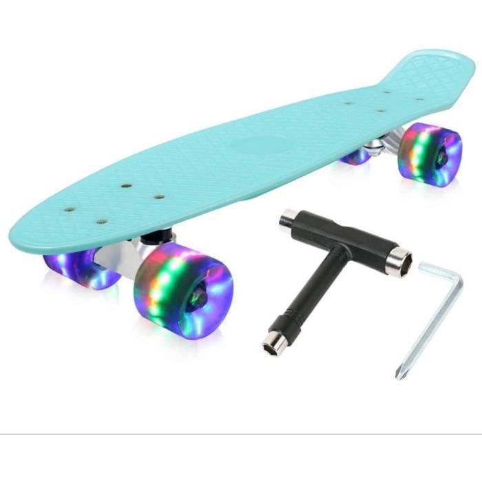 Morer Skateboard Penny Board pour enfants avec roues lumineuses LED 55,9 cm Cool Mini Skateboard complet standard pour d/ébutants filles gar/çons