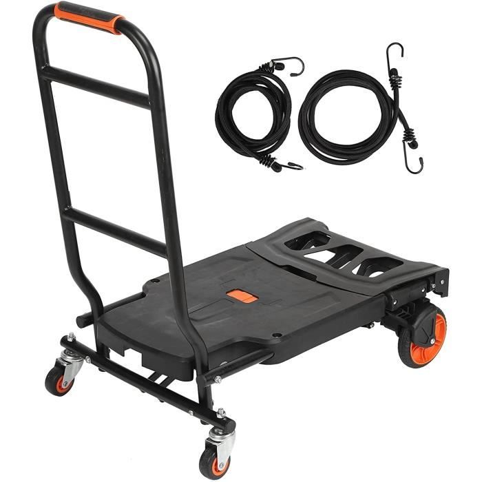 Chariot Pliable Portable – Diable Pliable En Aluminium, Roues 10cm, Pour Courses, Voyages, Déménagement