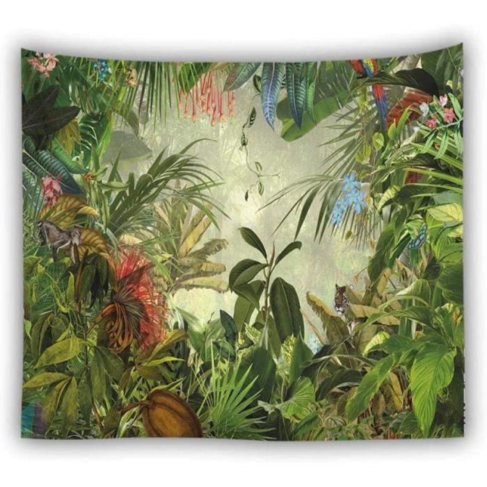 Affiche Murale Géante UV Réactive - Plantes Vertes, Effet 3D Sous Lumière Noire, 60x90cm