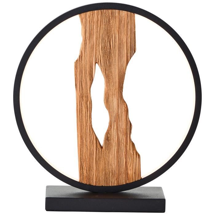 G99880A05 Brilliant Chaumont LED lampe à poser bois 28cm noir-bois aluminium-métal-bois cordon interrupteur LED 7 5 W intégrée (flu G99880A05 Brilliant Chaumont LED lampe à poser bois 28cm noir-bois aluminium-métal-bois cordon interrupteur LED 7 5 W intégrée (flu