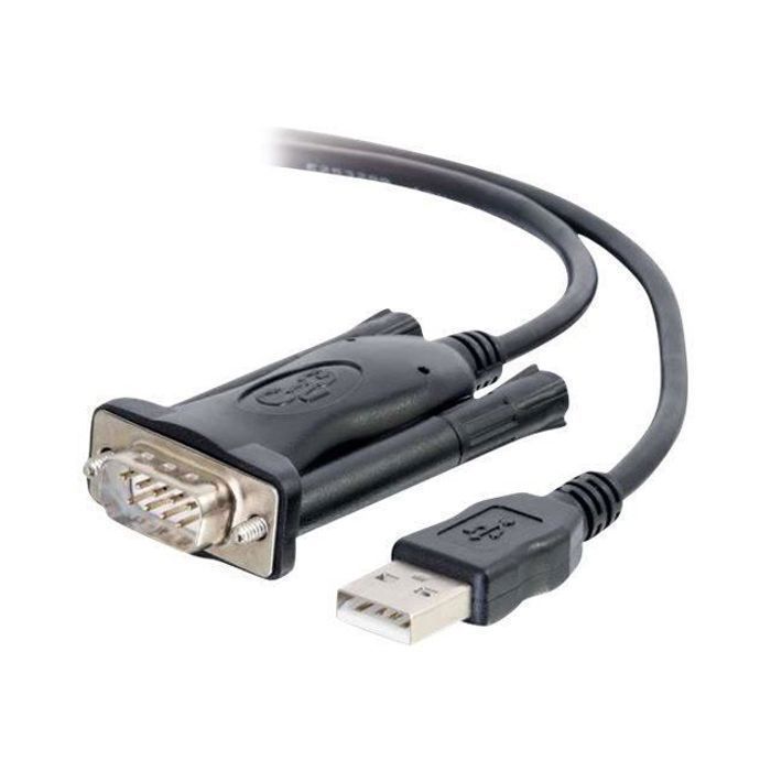 C2G Serial RS232 Adapter Cable Câble USB - série USB (M) pour DB-9 (M) 1.5 m noir