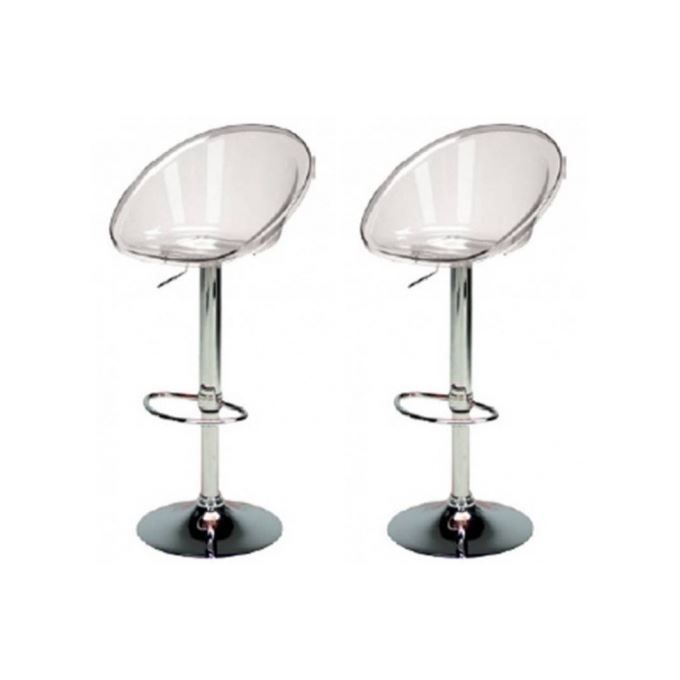 Set de 2 tabourets de bar transparents Roxy  Cdiscount Maison